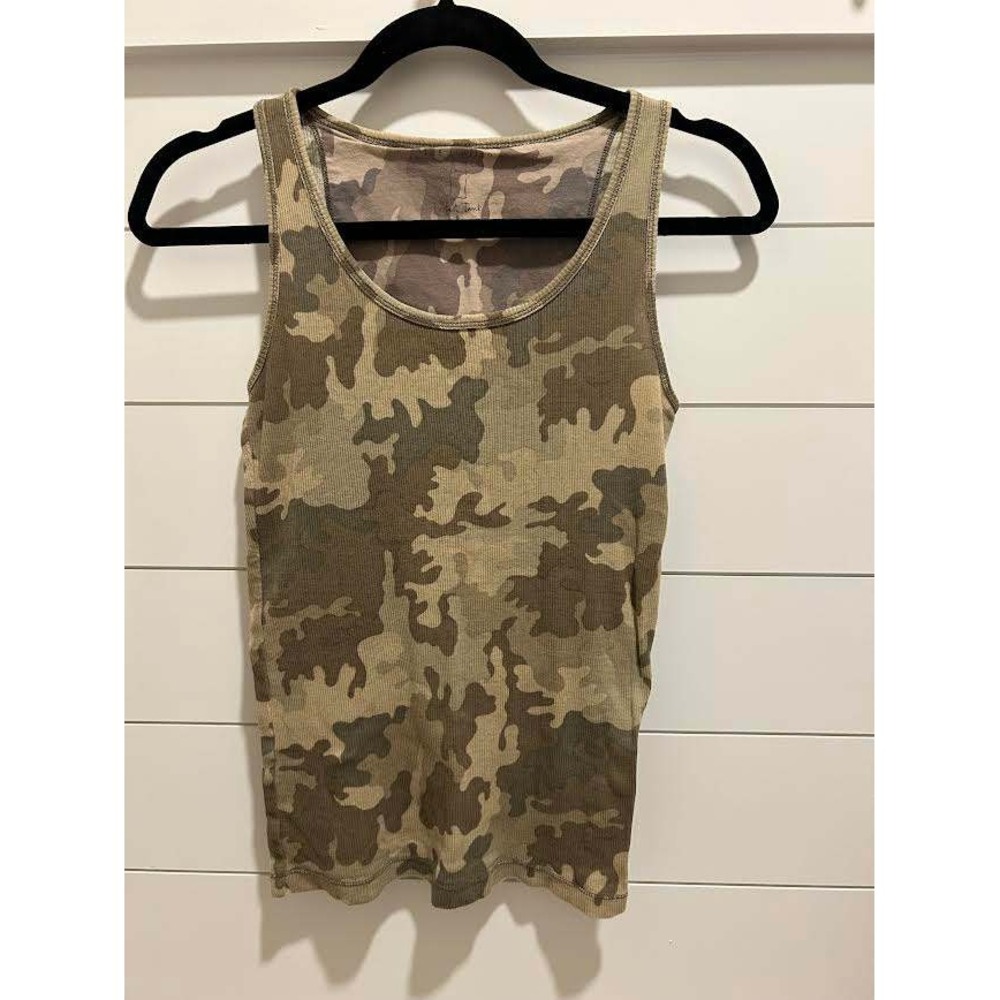 The Limited Perfect Tank Top Womens Small Camo Camouflage Ribbed Cotton Y2K 06